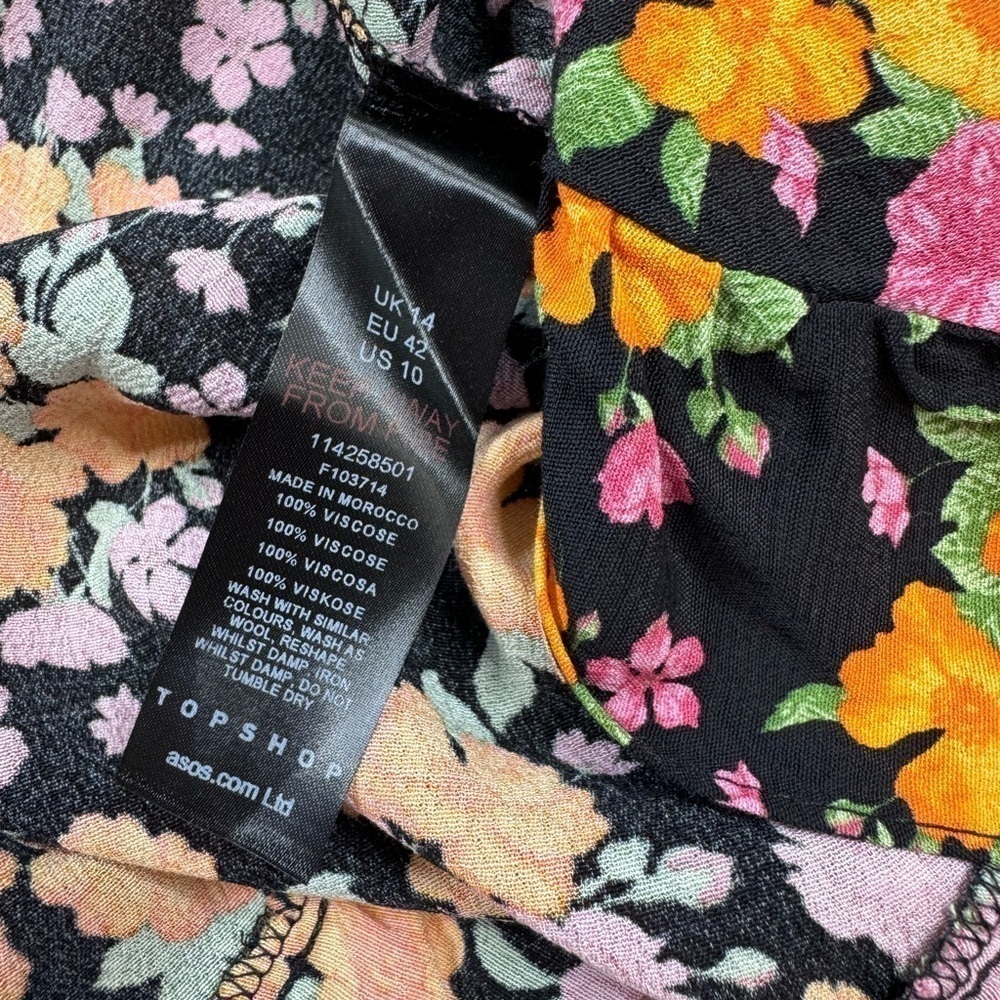 NWT Topshop Rose Ruffle Wrap Mini Dress Size 10 - Picture 5 of 13